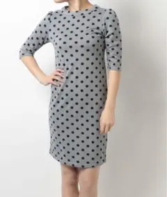 ダズリン　ドット柄スタンドカラーワンピース