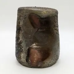 茶道具　備前焼　竹子窯　西川政美作　茶入　仕覆付　共箱　V　R6651 備前耳付花入 竹子窯 西川政美造 茶花 花入