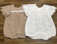 ロンパース お花 色違い バースデイ tete a tete 双子 70cm