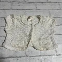 80㎝　ボンジミー　半袖　カーディガン　白