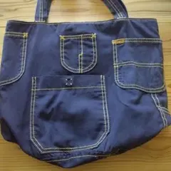 カンペール　ネイビー トートバッグ ポケット付き