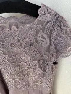 【美品】くすみピンク　レース　ドレス M