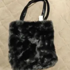 ハンプティーダンプティー ファー トートバッグ 黒系