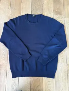 UNIQLO ネイビー カシミヤクルーネック セーター L
