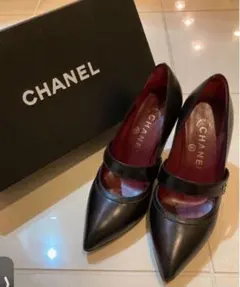 ★CHANEL シャネル★ ポインテッドトゥヒール パンプス 23cm 黒