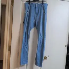 JieDa メンズ ライトブルー サルエルスキニーデニムパンツ