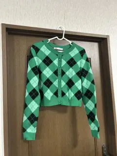 ZARA アーガイル柄 カーディガン M