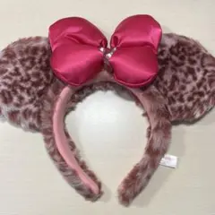 東京ディズニーリゾート カチューシャ ヒョウ柄 ピンク