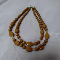 二連ネックレス マスタードカラー