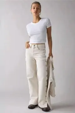 LEVI'S プレミアム サイドボタン ストレートデニム ホワイト 26のサムネイル
