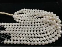 ハ*ー様 【超大粒 10-13mm】有核淡水パール 7連セット 総重量584g