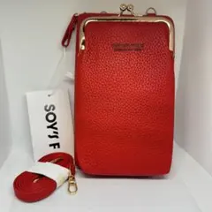 FASHION YOUNG レッド スマホショルダーバッグ
