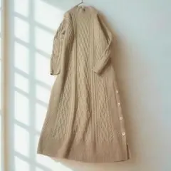 グリーンレーベル ハミルトンウール ケーブルロングワンピース