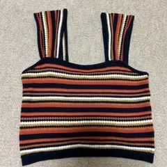 Heather ストライプ ニットベスト