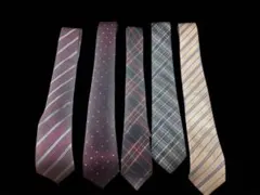 【新社会人向け】ネクタイ 5本セット ストライプ ドット チェック