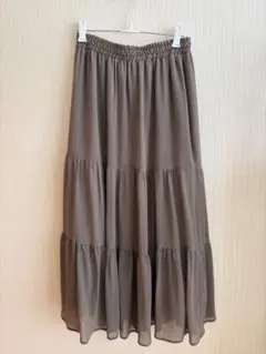 earth music&ecology フレアロングスカート 小豆色