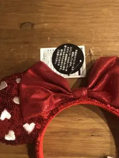 ミニー耳カチューシャ 赤 ハート