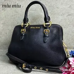 ✨定価16万 未使用✨ ミュウミュウ 2way ショルダーバッグ マドラス 黒色