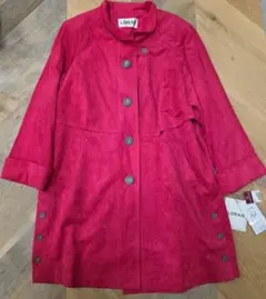 LORAN 赤 ボタン付きコート 定価65000円 新品 オーバーサイズ y68