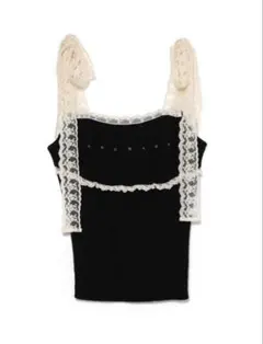 andmary Lil lace knit tops black アンドマリー - メルカリ