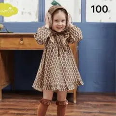 moimoln モイモルン　セシリア柄フリルワンピース　100