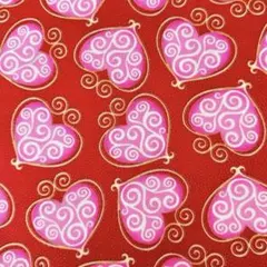 USAコットン　♡ピンクハート　ゴールドラメ　ドット♡　スクロール　輸入生地