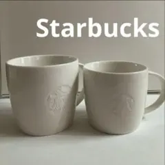 Starbucks ホワイトマグカップ トール&スモール ペア 2個セット