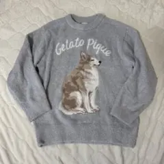 Gelato Pique グレー 犬刺繍 ルームウェア