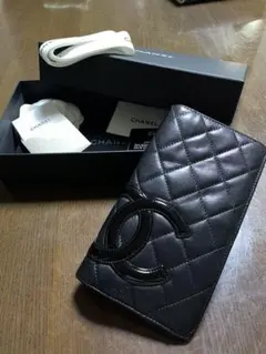 CHANEL カンボンライン マトラッセ　ココマーク　長財布 黒