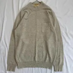 vintage ニット L ハイネック ダイヤ柄 オートミール レトロ 古着のサムネイル