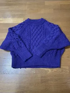 H&M☆紫ケーブルニット