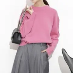 nanouniverse MUSIC ウールカシミヤクルーネックニット