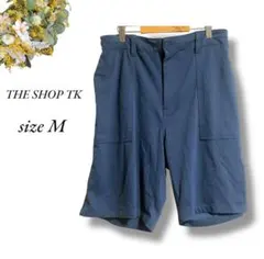 美品 THE SHOP TK ハーフパンツ M ネイビー ウエスト紐 4667のサムネイル