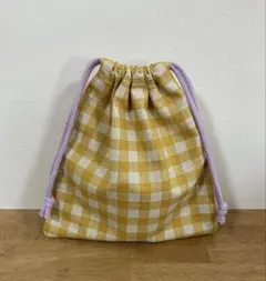 巾着袋　コップ袋　小物入れ　ハンドメイド　黄色