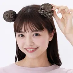 【ディズニー】ミニースパンコール耳型ヘアピン