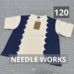 新品☆ニードルワークス　スカラッププリント　Tシャツ　トップス　120のサムネイル