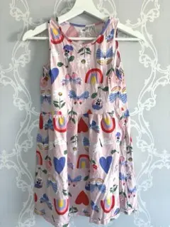 H&M虹と花プリントのノースリーブワンピースとショートパンツセット10-12歳