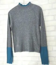 ★RaseFarn★グレーブルーリブニット 長袖　M
