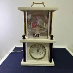 【美品】メロディ付き置き時計 ステンドグラス調 動作確認済 リズム時計 木目 美品】メロディ付き置き時計 ステンドグラス調 動作確認済 リズム時計
