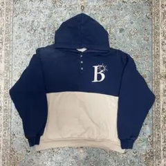 希少 BoTT XL ボット 2 Tone Pullover Hoodie 紺のサムネイル