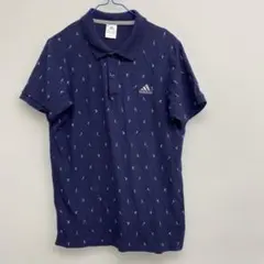 adidas メンズ　半袖ポロシャツ ネイビー 総柄 Lサイズ ✖︎24のサムネイル