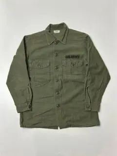 70's 米軍　陸軍　オリーブ　カーキ　ユーティリティシャツ　15 1/2