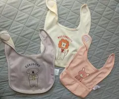 動物キャラクター お食事エプロン 3点セット