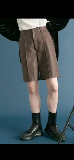 KBF ピンタックショートパンツ ブラウン