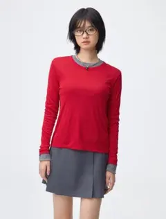 ソフトシアークルーネックT