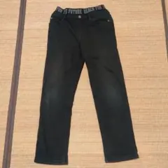 ブラック ストレートパンツ 160cm 裏起毛　暖かい