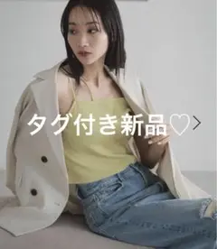 LOWRYSFARM スタイルアップ アシメショートキャミソール イエロー