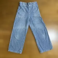 ライトブルーデニムワイドパンツ