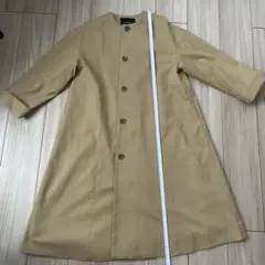 【美品】SIMPLICITEノーカラーベージュトレンチコート