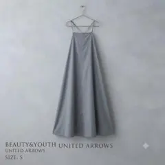 BEAUTY&YOUTHナイロンキャミソールロングワンピース グレーS 涼しげ夏